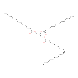 ChemSpider 2D Image | 2,3-Bis(tridecanoyloxy)propyl (9Z)-9-octadecenoate | C47H88O6