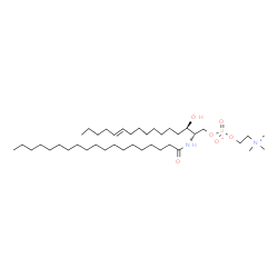 ChemSpider 2D Image | (2S,3R,11E)-3-Hydroxy-2-(nonadecanoylamino)-11-hexadecen-1-yl 2-(trimethylammonio)ethyl phosphate | C40H81N2O6P