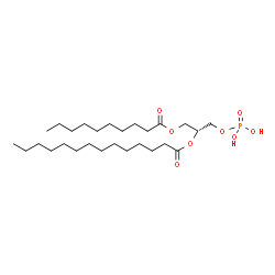 ChemSpider 2D Image | (2R)-1-(Decanoyloxy)-3-(phosphonooxy)-2-propanyl myristate | C27H53O8P