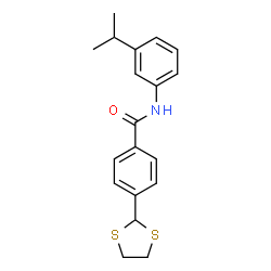 ChemSpider 2D Image | 4-(1,3-Dithiolan-2-yl)-N-(3-isopropylphenyl)benzamide | C19H21NOS2