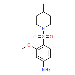 ChemSpider 2D Image | 3-METHOXY-4-(4-METHYLPIPERIDIN-1-YLSULFONYL)ANILINE | C13H20N2O3S