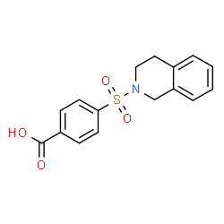 ChemSpider 2D Image | 4-(3,4-Dihydro-2(1H)-isoquinolinylsulfonyl)benzoic acid | C16H15NO4S