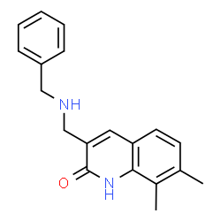 ChemSpider 2D Image | 3-((Benzylamino)methyl)-7,8-dimethylquinolin-2-ol | C19H20N2O