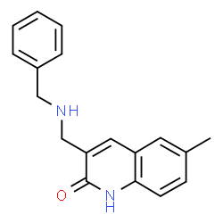 ChemSpider 2D Image | 3-((Benzylamino)methyl)-6-methylquinolin-2-ol | C18H18N2O