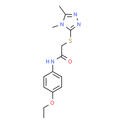 ChemSpider 2D Image | 2-[(4,5-Dimethyl-4H-1,2,4-triazol-3-yl)sulfanyl]-N-(4-ethoxyphenyl)acetamide | C14H18N4O2S