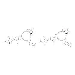 ChemSpider 2D Image | (1'R,2S,4'S,5R,6S,8'R,10'Z,12'S,13'S,14'Z,16'Z,20'R,21'R,24'S)-21',24'-Dihydroxy-6-isopropyl-5,11',13',22'-tetramethyl-2'-oxo-5,6-dihydrospiro[pyran-2,6'-[3,7,19]trioxatetracyclo[15.6.1.1~4,8~.0~20,24
~]pentacosa[10,14,16,22]tetraen]-12'-yl 4-O-[(4xi)-4-acetamido-2,4,6-trideoxy-3-O-methyl-alpha-L-threo-hexopyranosyl]-2,6-dideoxy-3-O-methyl-alpha-D-arabino-hexopyranoside - (1'R,2S,4'S,5R,6S,8'R,10'Z
,12'S,13'S,14'Z,20'R,21'R,24'S)-6-[(2R)-2-butanyl]-21',24'-dihydroxy-5,11',13',22'-tetramethyl-2'-oxo-5,6-dihydrospiro[pyran-2,6'-[3,7,19]trioxatetracyclo[15.6.1.1~4,8~.0~20,24~]pentacosa[10,14,16,22]
tetraen]-12'-yl 4-O-[(4xi)-4-acetamido-2,4,6-trideoxy-3-O-methyl-alpha-L-threo-hexopyranosyl]-2,6-dideoxy-3-O-methyl-alpha-D-arabino-hexopyranoside (1:1) | C99H148N2O28