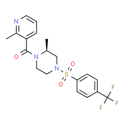 ChemSpider 2D Image | (2-Methyl-3-pyridinyl)[(2S)-2-methyl-4-{[4-(trifluoromethyl)phenyl]sulfonyl}-1-piperazinyl]methanone | C19H20F3N3O3S