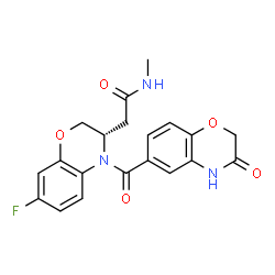 ChemSpider 2D Image | 2-{(3S)-7-Fluoro-4-[(3-oxo-3,4-dihydro-2H-1,4-benzoxazin-6-yl)carbonyl]-3,4-dihydro-2H-1,4-benzoxazin-3-yl}-N-methylacetamide | C20H18FN3O5