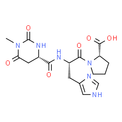 ChemSpider 2D Image | (4S)-Hexahydro-1-methyl-2,6-dioxo-4-pyrimidinecarbonyl-L-histidyl-L-proline | C17H22N6O6