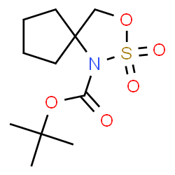 ChemSpider 2D Image | 2-Methyl-2-propanyl 3-oxa-2-thia-1-azaspiro[4.4]nonane-1-carboxylate 2,2-dioxide | C11H19NO5S