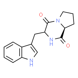 ChemSpider 2D Image | (8aS)-3-(1H-Indol-3-ylmethyl)hexahydropyrrolo[1,2-a]pyrazine-1,4-dione | C16H17N3O2