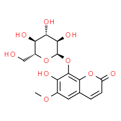 ChemSpider 2D Image | 7-Hydroxy-6-methoxy-2-oxo-2H-chromen-8-yl alpha-D-glucopyranoside | C16H18O10