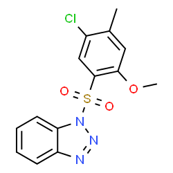 ChemSpider 2D Image | 1-[(5-Chloro-2-methoxy-4-methylphenyl)sulfonyl]-1H-benzotriazole | C14H12ClN3O3S