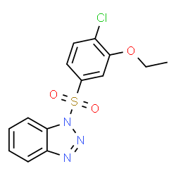 ChemSpider 2D Image | 1-[(4-Chloro-3-ethoxyphenyl)sulfonyl]-1H-benzotriazole | C14H12ClN3O3S