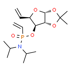 ChemSpider 2D Image | 5,6-Dideoxy-3-O-[(diisopropylamino)(vinyl)phosphoryl]-1,2-O-isopropylidene-alpha-D-xylo-hex-5-enofuranose | C17H30NO5P