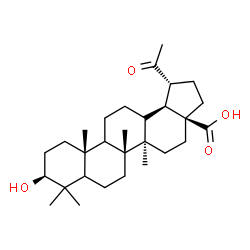 ChemSpider 2D Image | (1R,3aS,5aR,5bR,9S,11aR,13bS)-1-Acetyl-9-hydroxy-5a,5b,8,8,11a-pentamethylicosahydro-3aH-cyclopenta[a]chrysene-3a-carboxylic acid | C29H46O4