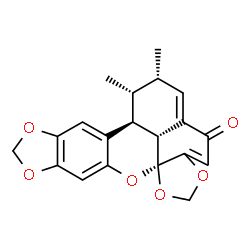 ChemSpider 2D Image | (7S,8R,8aS,14aS,14bR)-7,8-Dimethyl-7,8,8a,14b-tetrahydro-5H-benzo[kl]bis[1,3]dioxolo[4,5-b:4',5'-g]xanthen-5-one | C20H18O6