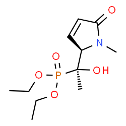 ChemSpider 2D Image | Diethyl {(1S)-1-hydroxy-1-[(2R)-1-methyl-5-oxo-2,5-dihydro-1H-pyrrol-2-yl]ethyl}phosphonate | C11H20NO5P
