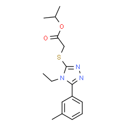 ChemSpider 2D Image | Isopropyl {[4-ethyl-5-(3-methylphenyl)-4H-1,2,4-triazol-3-yl]sulfanyl}acetate | C16H21N3O2S