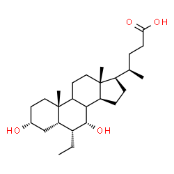 ChemSpider 2D Image | (3alpha,5beta,6alpha,7alpha,8xi,9xi)-6-Ethyl-3,7-dihydroxycholan-24-oic acid | C26H44O4