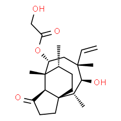 ChemSpider 2D Image | (1S,2R,3S,4R,6R,7R,8R,14R)-3-Hydroxy-2,4,7,14-tetramethyl-9-oxo-4-vinyltricyclo[5.4.3.0~1,8~]tetradec-6-yl glycolate | C22H34O5