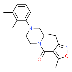 ChemSpider 2D Image | [4-(2,3-Dimethylphenyl)piperazin-1-yl](3-ethyl-5-methyl-1,2-oxazol-4-yl)methanon | C19H25N3O2