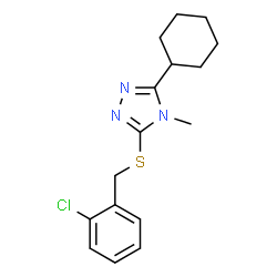 ChemSpider 2D Image | 3-(2-Chloro-benzylsulfanyl)-5-cyclohexyl-4-methyl-4H-[1,2,4]triazole | C16H20ClN3S