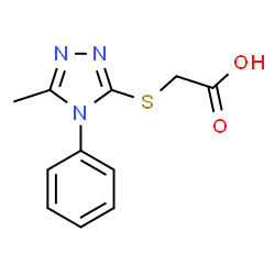 ChemSpider 2D Image | [(5-methyl-4-phenyl-4H-1,2,4-triazol-3-yl)thio]acetic acid | C11H11N3O2S