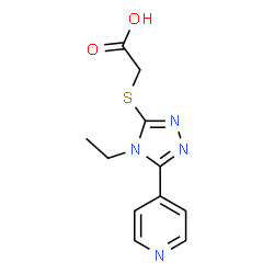 ChemSpider 2D Image | {[4-Ethyl-5-(4-pyridinyl)-4H-1,2,4-triazol-3-yl]sulfanyl}acetic acid | C11H12N4O2S