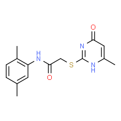 ChemSpider 2D Image | acetamide, N-(2,5-dimethylphenyl)-2-[(4-hydroxy-6-methyl-2-pyrimidinyl)thio]- | C15H17N3O2S