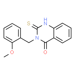 ChemSpider 2D Image | 2-mercapto-3-(2-methoxybenzyl)quinazolin-4(3H)-one | C16H14N2O2S