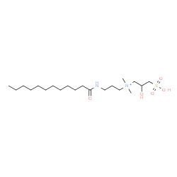 ChemSpider 2D Image | N-[3-(Dodecanoylamino)propyl]-2-hydroxy-N,N-dimethyl-3-sulfo-1-propanaminium | C20H43N2O5S