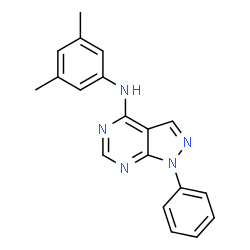 ChemSpider 2D Image | N-(3,5-Dimethylphenyl)-1-phenyl-1H-pyrazolo[3,4-d]pyrimidin-4-amine | C19H17N5