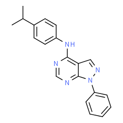 ChemSpider 2D Image | N-(4-Isopropylphenyl)-1-phenyl-1H-pyrazolo[3,4-d]pyrimidin-4-amine | C20H19N5