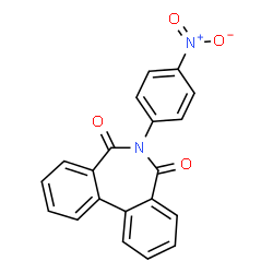 ChemSpider 2D Image | 6-(4-Nitrophenyl)-5H-dibenzo[c,e]azepine-5,7(6H)-dione | C20H12N2O4