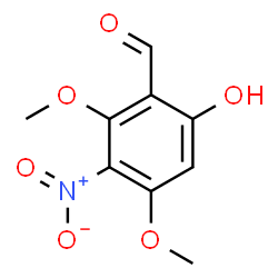 ChemSpider 2D Image | 6-Hydroxy-2,4-dimethoxy-3-nitrobenzaldehyde | C9H9NO6
