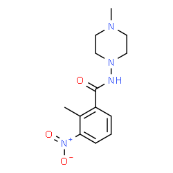 ChemSpider 2D Image | 2-Methyl-N-(4-methyl-1-piperazinyl)-3-nitrobenzamide | C13H18N4O3