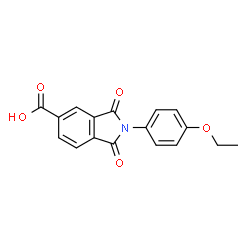 ChemSpider 2D Image | 2-(4-ethoxyphenyl)-1,3-dioxoisoindole-5-carboxylic acid | C17H13NO5