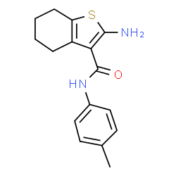 ChemSpider 2D Image | 2-Amino-4,5,6,7-tetrahydro-N-(4-methylphenyl)benzo[b]thiophene-3-carboxamide | C16H18N2OS