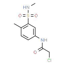 ChemSpider 2D Image | 2-Chloro-N-[4-methyl-3-(methylsulfamoyl)phenyl]acetamide | C10H13ClN2O3S