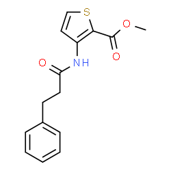 ChemSpider 2D Image | Methyl 3-[(3-phenylpropanoyl)amino]-2-thiophenecarboxylate | C15H15NO3S