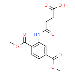 ChemSpider 2D Image | 4-{[2,5-Bis(methoxycarbonyl)phenyl]amino}-4-oxobutanoic acid | C14H15NO7