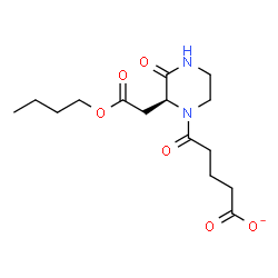 ChemSpider 2D Image | 5-[(2S)-2-(2-Butoxy-2-oxoethyl)-3-oxo-1-piperazinyl]-5-oxopentanoate | C15H23N2O6