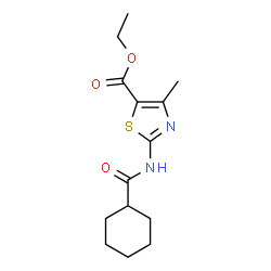 ChemSpider 2D Image | Ethyl 2-[(cyclohexylcarbonyl)amino]-4-methyl-1,3-thiazole-5-carboxylate | C14H20N2O3S