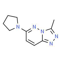 ChemSpider 2D Image | 3-Methyl-6-(1-pyrrolidinyl)[1,2,4]triazolo[4,3-b]pyridazine | C10H13N5