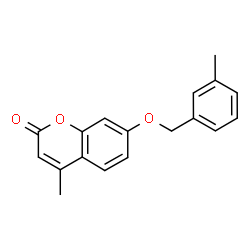 ChemSpider 2D Image | 4-Methyl-7-[(3-methylbenzyl)oxy]-2H-chromen-2-one | C18H16O3