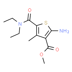 ChemSpider 2D Image | Methyl 2-amino-5-(diethylcarbamoyl)-4-methyl-3-thiophenecarboxylate | C12H18N2O3S
