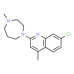ChemSpider 2D Image | 7-Chloro-4-methyl-2-(4-methyl-1,4-diazepan-1-yl)quinoline | C16H20ClN3