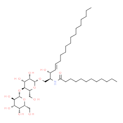 ChemSpider 2D Image | N-[(2S,3R,4E)-1-{[4-O-(beta-D-Galactopyranosyl)-beta-D-mannopyranosyl]oxy}-3-hydroxy-4-octadecen-2-yl]dodecanamide | C42H79NO13