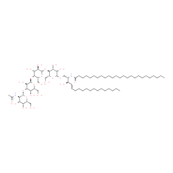 ChemSpider 2D Image | N-[(2S,3R,4E)-1-{[2-Acetamido-2-deoxy-beta-D-galactopyranosyl-(1->3)-alpha-D-galactopyranosyl-(1->4)-beta-D-galactopyranosyl-(1->4)-beta-D-mannopyranosyl]oxy}-3-hydroxy-4-octadecen-2-yl]pentacosanamid
e | C69H128N2O23